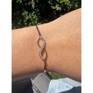 14K Yellow Gold Diamond Infinity Bracelet 7